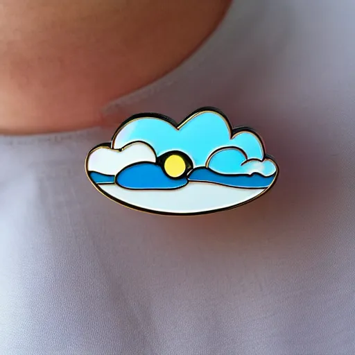 Image similar to clouds enamel pin, style of alumandink