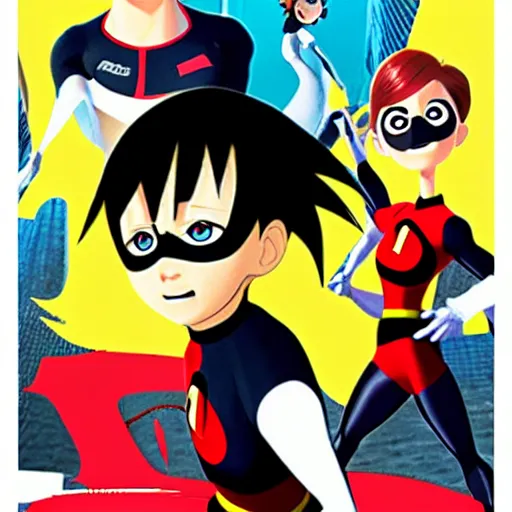 Image similar to Anime poster of The Incredibles