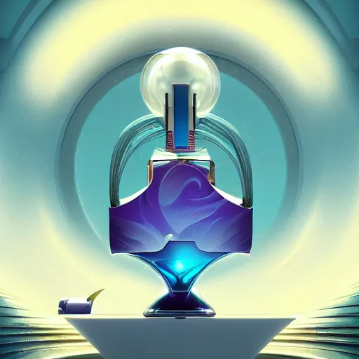 Image similar to futuristic scifi luxury perfume ad by tyler edlin and petros afshar and christopher balaskas and marius borgeaud and kiliain eng, maximalist art nouveau, well proportioned, highly detailed