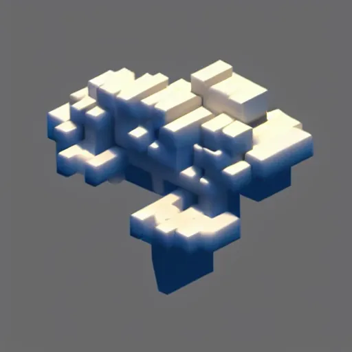 Image similar to a voxel render of a cloud