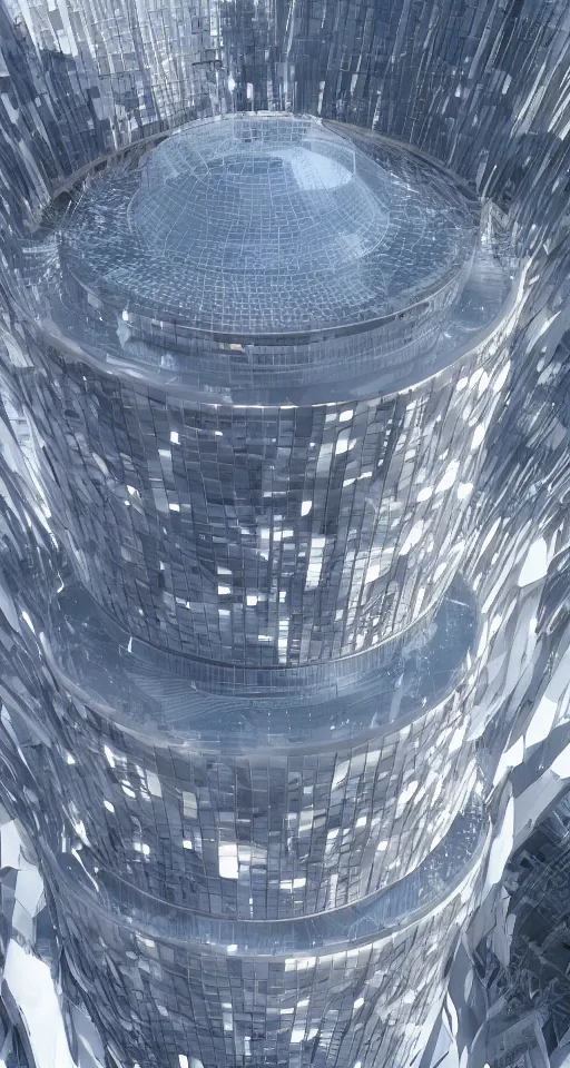 Prompt: huge futuristic building, in style of fairycore, detailed, sharp, 8 k