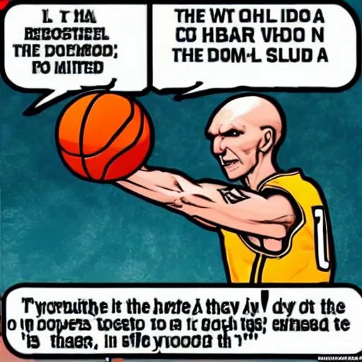 Prompt: voldemort as a basketball player, slam dunking