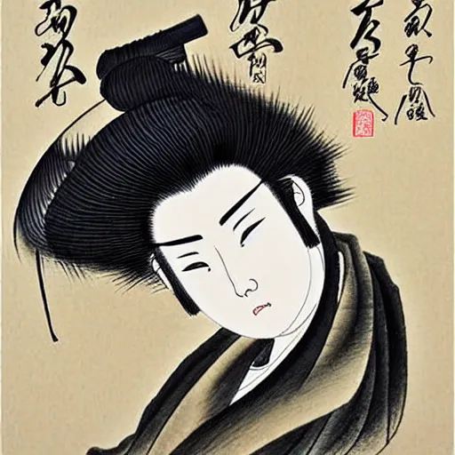 Prompt: kyozan joshu sasaki, caligraphy, drawings, good quality, drawings on paper, brush