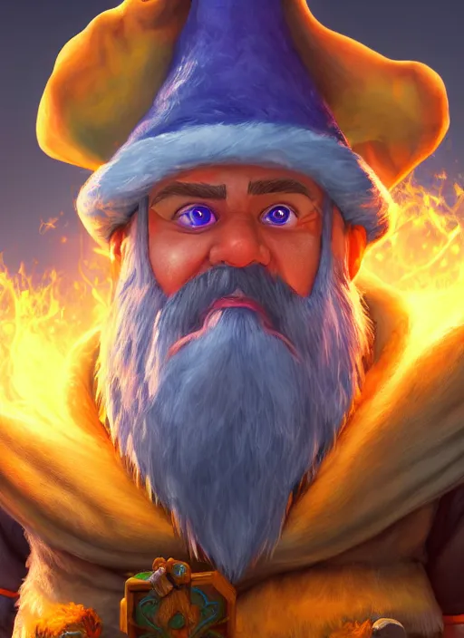 Image similar to a highly detailed and hyperrealistic airbrush painting of wow gnome mage, trending on artstation, unreal 5, daz, hyperrealistic, octane render, dungeons and dragons, world of warcraft, dynamic lighting