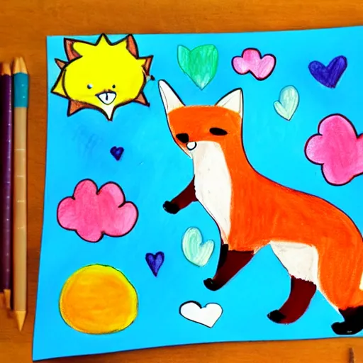 Image similar to a toddler's drawing of a fox