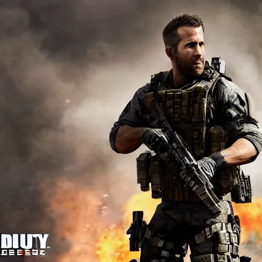 Prompt: Ryan Reynolds in Call of Duty black ops highly detailed, high quality, HD, 4k, 8k, Canon 300mm, professional photographer, 40mp, lifelike, top-rated, award winning, realistic, sharp, no blur, edited, corrected, trending