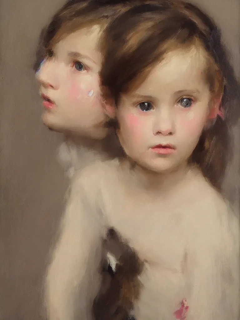 Prompt: beautiful portrait of a young girl by sargent and richard schmid, alla prima, juicy brush strokes, trending on cgsociety