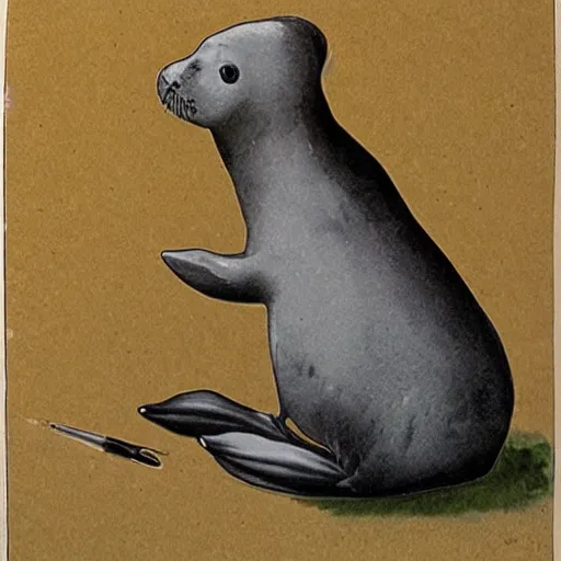 Image similar to baby seal clubs fisherman, caricature