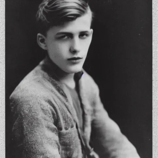 Image similar to a moderately handsome rebellious hot young guy, 1 9 2 8 photo