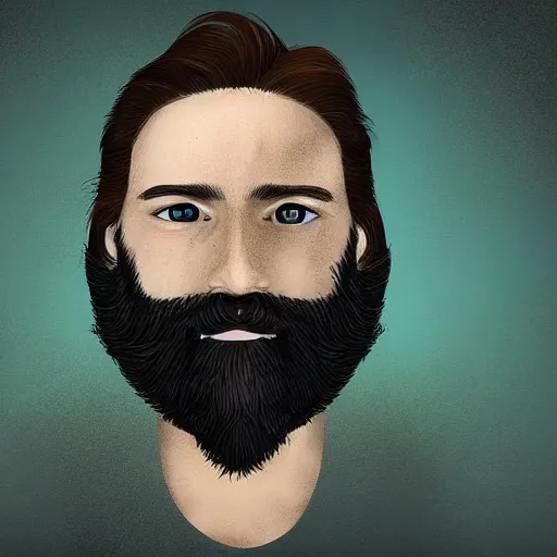 Prompt: man with beard, his eyes are replaced by coronavirus, digital art, highly detailed