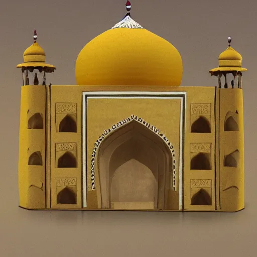 Image similar to a reconstruction of the cheese taj mahal made ot of cheese