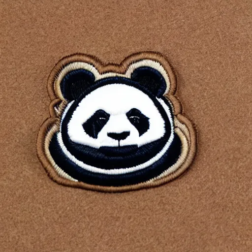 Prompt: panda embroidered patch