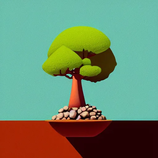 Prompt: bonsai baobab! tree but minimalistic concept art by frank stella gilleard james whalen tom, colorful, soft light, trending on artstation, minimalism