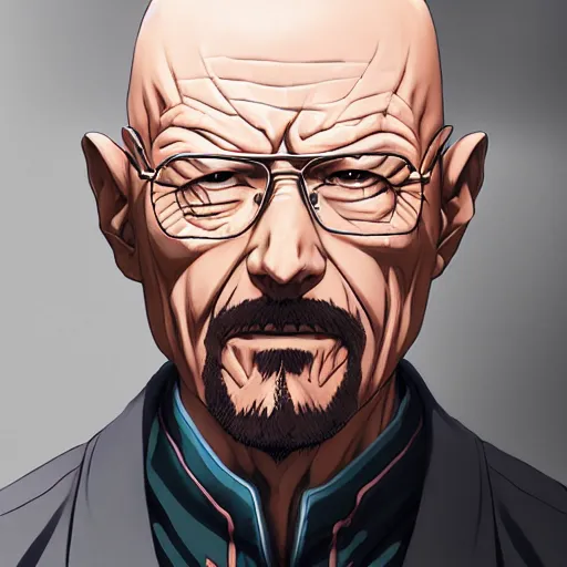 KREA - young walter white as a realistic anime girl, art by Guweiz