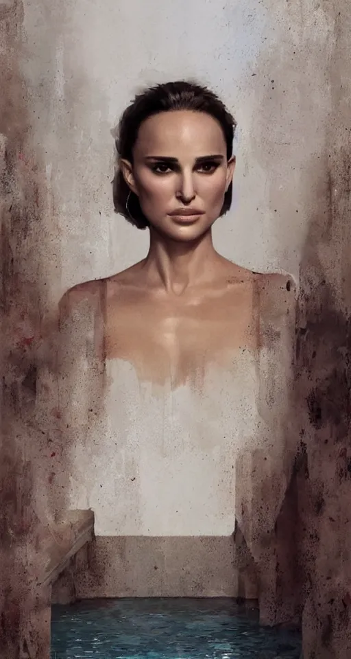 Image similar to Natalie Portman in marrakech Next to the pool, portrait,digital art,ultra realistic,ultra detailed,art by greg rutkowski