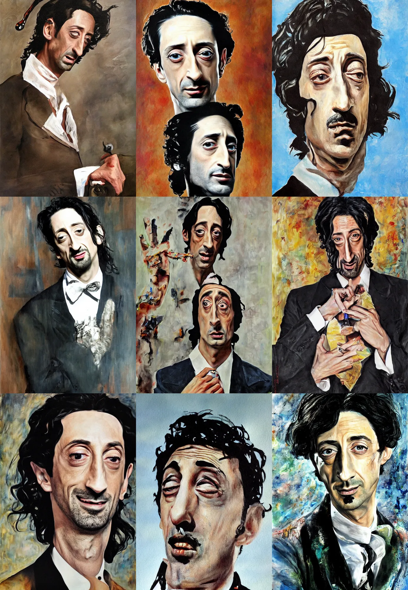 Prompt: painting adrien brody by dali