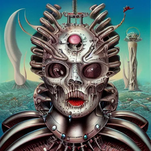 Image similar to album cover art, by mark ryden, by peter andrew jones, by hr giger, hd, hyper detailed, 4 k