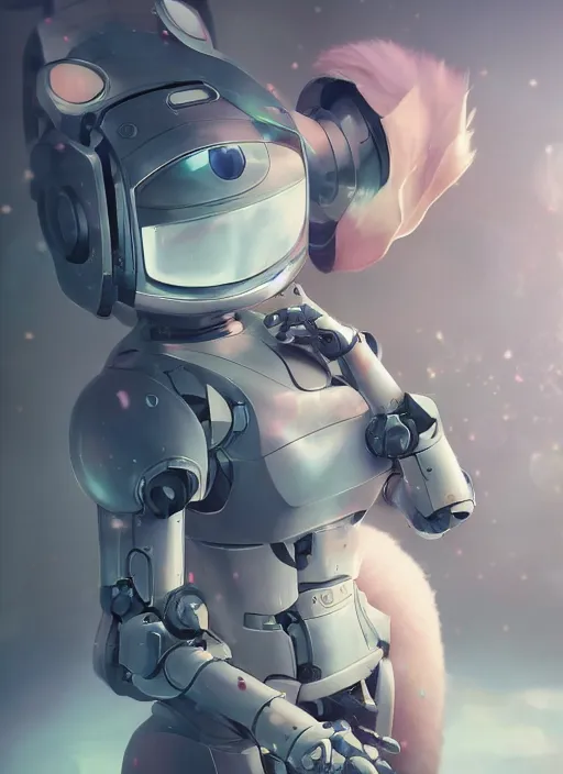 Image similar to nekomimi robot looking at a flower, fluent composition, concept art, ambient light, 4 k, intricate details, highly professionally detailed, cgsociety, highly detailed -