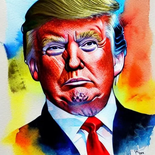 Image similar to Donald Trump in Star Wars watercolor painting