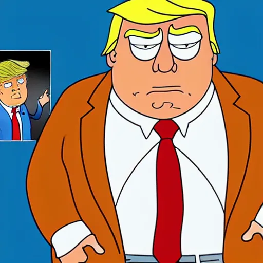 Image similar to donald trump as photorealistic peter griffin from family guy