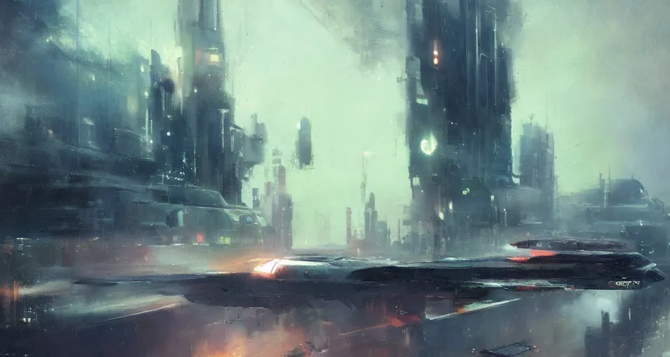 Image similar to spaceship, by jeremy mann, john harris.