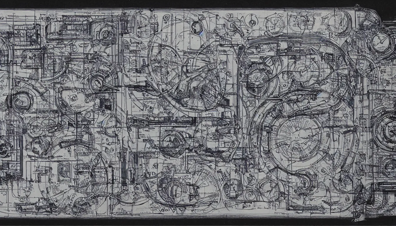 Image similar to blueprint for a time machine