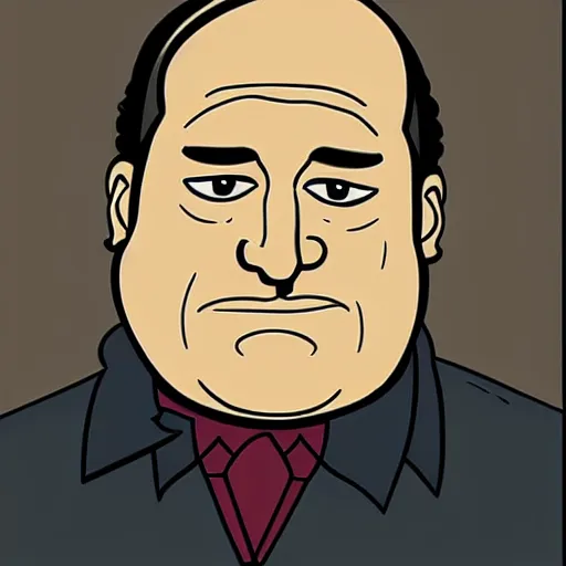 Image similar to tony soprano from hbo show the sopranos in the simpsons drawn by matt groening 1 9 9 0 s cartoon style