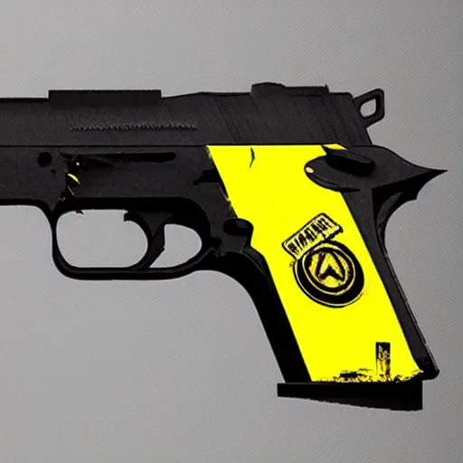 Image similar to a handgun that’s transforming into a bumblebee illustration