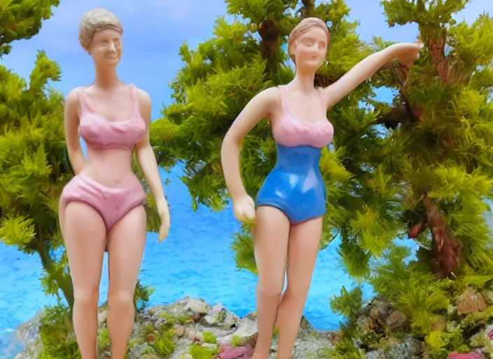 Prompt: 80mm resin detailed miniature of woman in vacation , clothed in summer , 4K, Full body