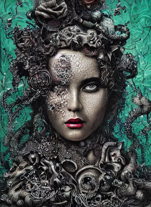 Prompt: Poison goddess painting by Dan Hillier, trending on artstation, artstationHD, artstationHQ, 4k, 8k