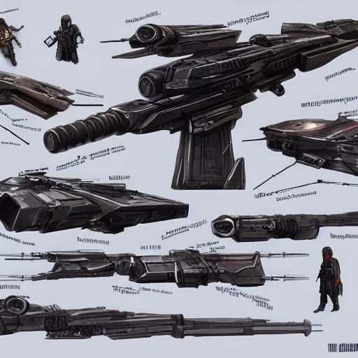 Image similar to concept art star wars weapons