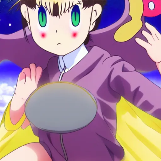 Image similar to kirby morphed into girl, kyoto animation, kentaro miura, hirohiko araki, junji ito, sui ishida, go nagai, eiichiro oda, yusuke murata, hiromu arakawa