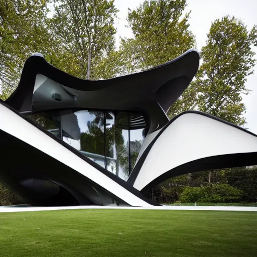 Image similar to house designed by zaha hadid