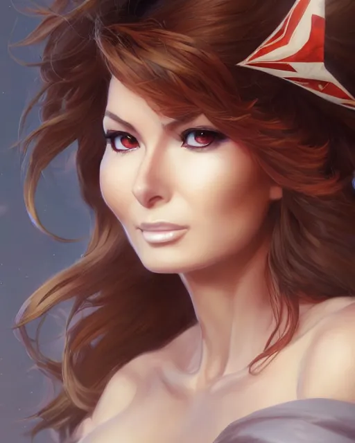 Image similar to anime portrait of Shania Twain by Stanley Artgerm Lau, WLOP, Rossdraws, James Jean, Andrei Riabovitchev, Marc Simonetti, and Sakimichan, trending on artstation