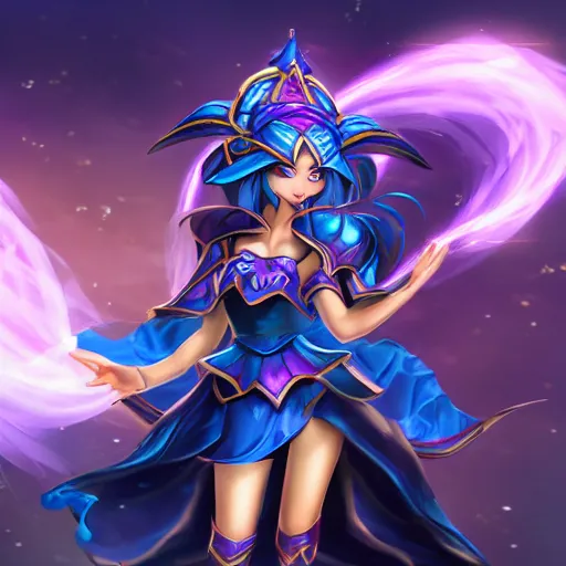 Image similar to beautiful dark magician girl, full body, mystical, ultra detailed, 4 k