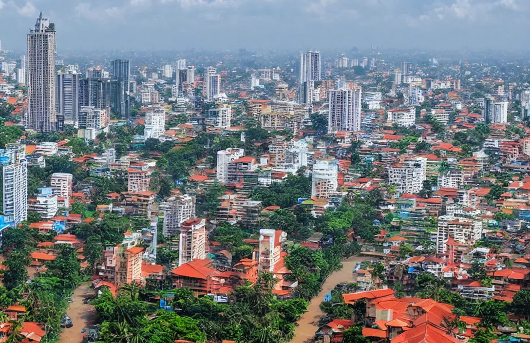 Prompt: photo of Colombo, capital of Sri Lanka, wide shot