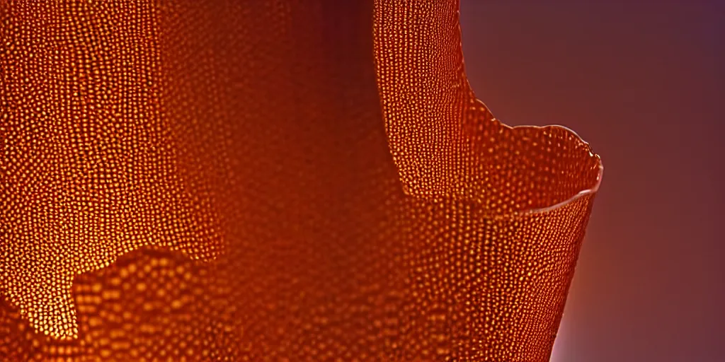 Image similar to honeycomb vase by tomas gabzdil libertiny, golden hour, film still from the movie directed by denis villeneuve with art direction by zdzisław beksinski, close up, telephoto lens, shallow depth of field