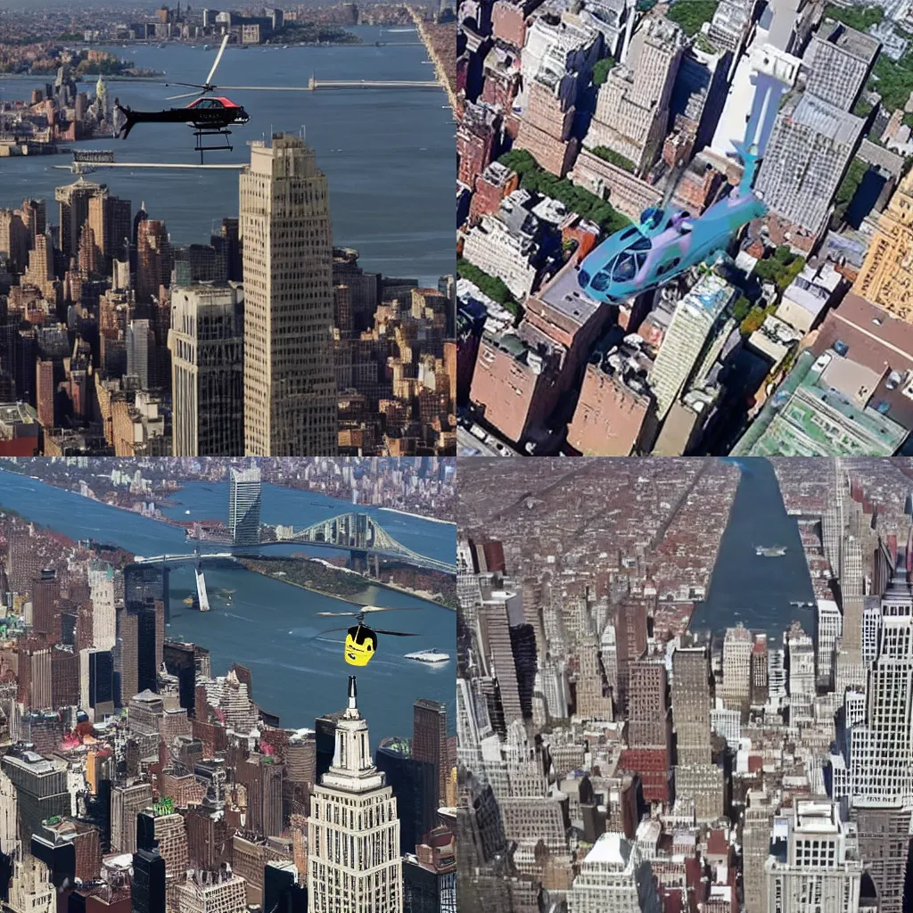 Prompt: helicopter footage of gigantic christina hendricks destroying new york city