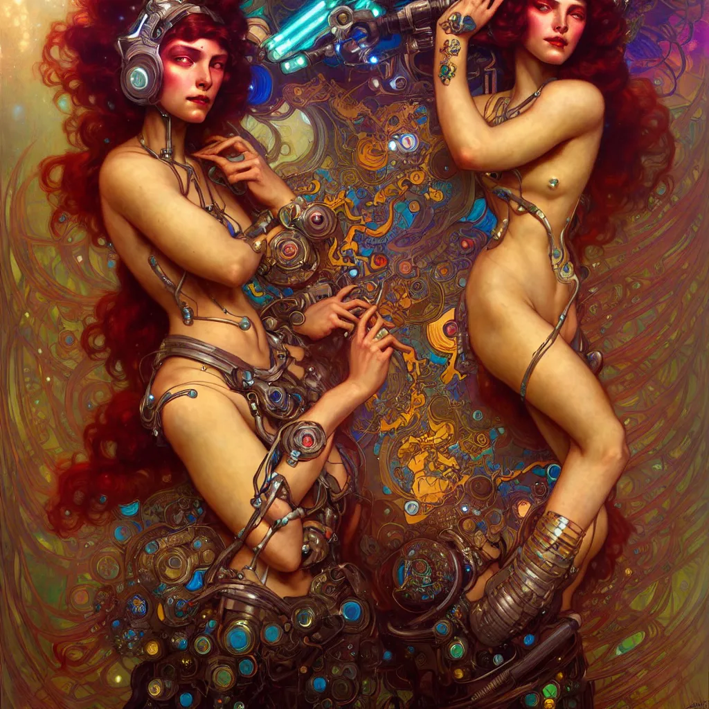 Prompt: extremely psychedelic cyborg queen of lsd. intricate, elegant, highly detailed, extremely lifelike photorealistic digital painting, artstation. steichen, gaston bussiere, tom bagshaw, cyberpunk alphonse mucha