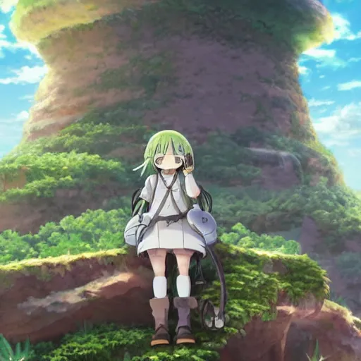 Image similar to Made In Abyss anime cover art, 4K, Illustration by Akihito Tsukushi, Anime Key Visual, Anime Production by Kinema Citrus