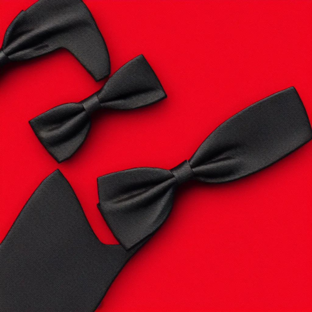 Image similar to close - up view of a bowtie on red background, 8 k, high detail, photorealistic, proper shading