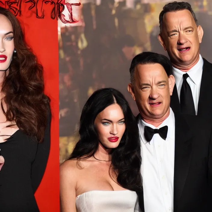 Image similar to tom hanks as megan fox