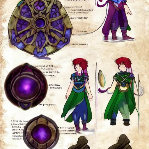 Image similar to magical amulet reference sheet,