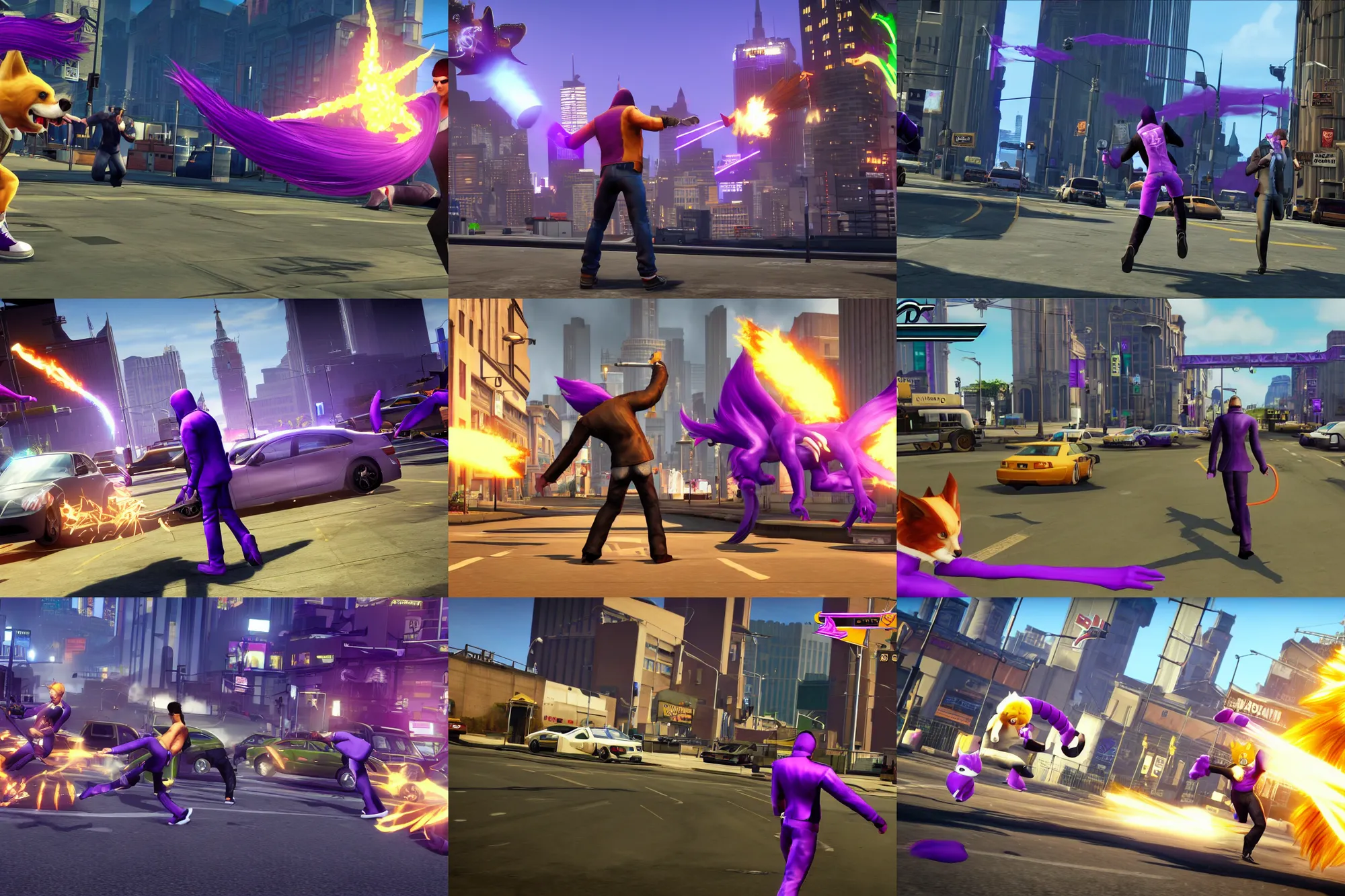 Prompt: screenshot, tails in saints row