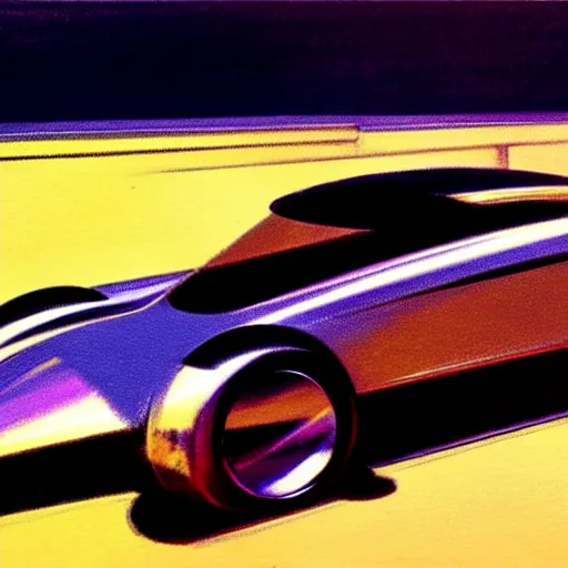 Image similar to concept art of a tiny being driven, painted by syd mead, high quality