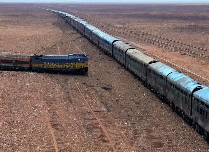 Prompt: riding the mauritania iron train