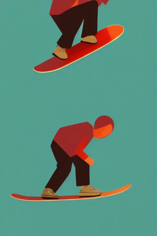 Prompt: a poster of a person riding a skateboard, an ultrafine detailed painting by petros afshar, behance contest winner, geometric abstract art, reimagined by industrial light and magic, behance hd, anaglyph effect