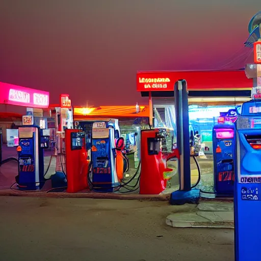 Image similar to gas station party underwater