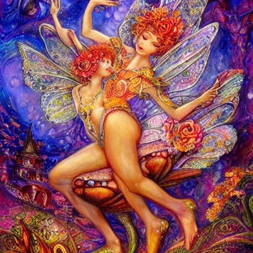 Image similar to a crab fairy, art by josephine wall, intricately detailed, highly detailed, fantasy, whimsical, trending on artstation