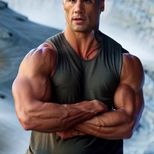 Image similar to film still of jason mamoa as the rock in fast and furious